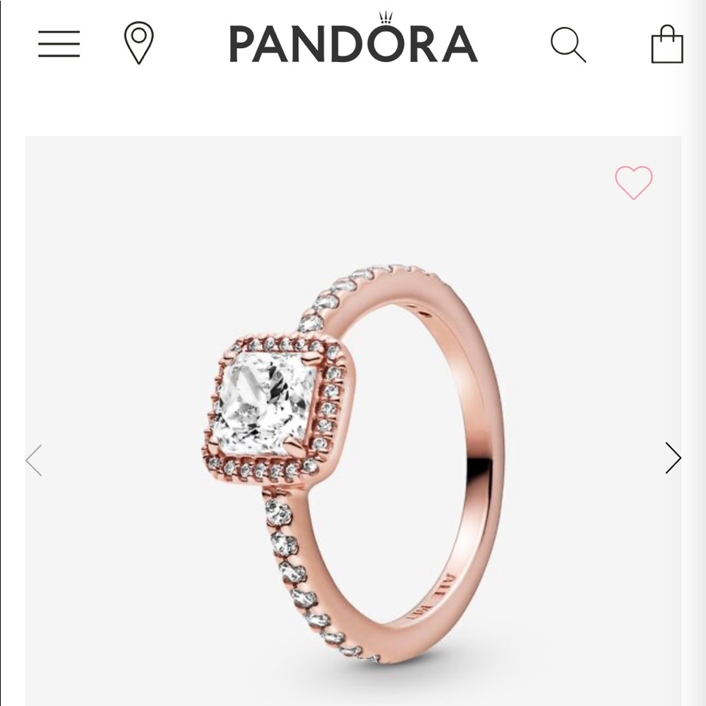 Square Sparkle Halo Ring